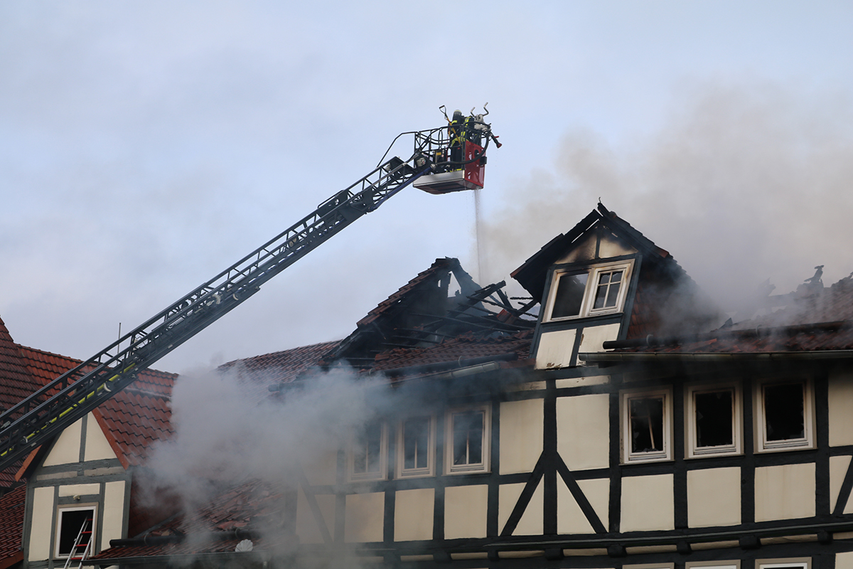 Großbrand in der Altstadt von Hann. Münden