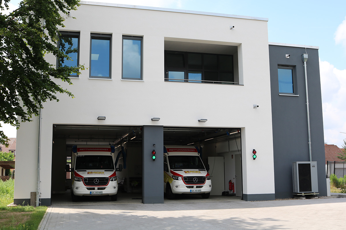 Der Neubau der ASB-Rettungswache in Dransfeld - Bild vom 18. Juli 2026. 